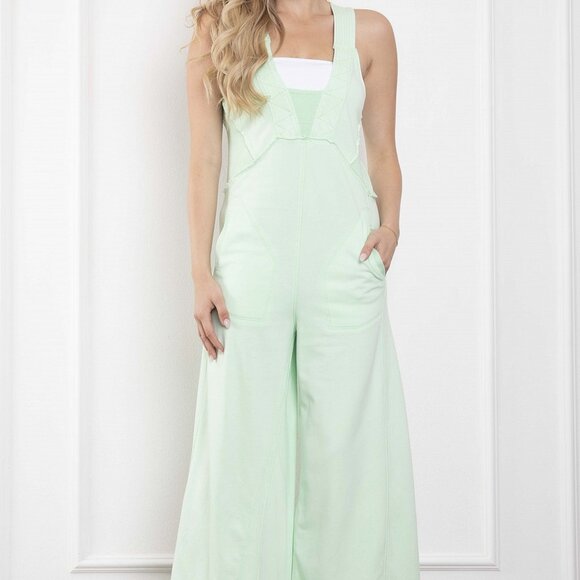 Blue Velvet Pants - Blue Velvet Mint Green Women's Jumpsuit NWOT